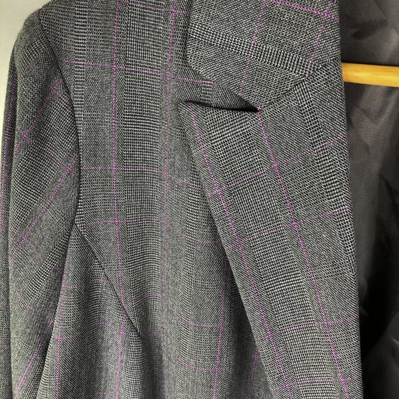 NWT Lane Bryant Gray Purple Plaid Blazer Jacket Plus size 22/24W - Picture 5 of 8